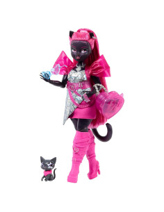 Muñeca Catty Noir Monster High con gato Amulette y accesorios