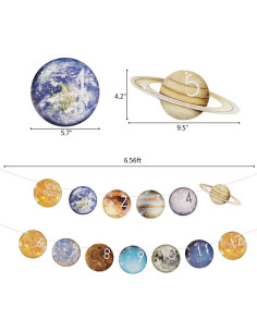 Banner de Cumpleaños Espacial Cieovo 2m con Hitos Mensuales 2