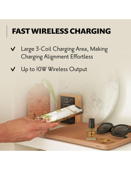 Cargador Inalámbrico Courant Catch:3 Lino Camel 10W