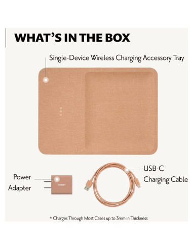 Cargador Inalámbrico Courant Catch:3 Lino Camel 10W