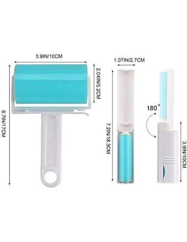 Rodillo Quitapelusas Lavable MINRGZEE 3 Paquetes para Mascotas