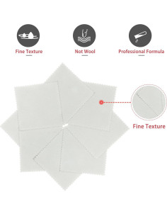 Paño de Limpieza de Joyería CATIFLIN 100 Pcs Gris 8x8 cm 2