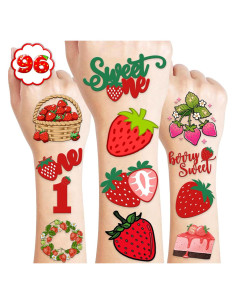 Tatuajes Temporales de Fresa Genérico 96PCS para Fiesta