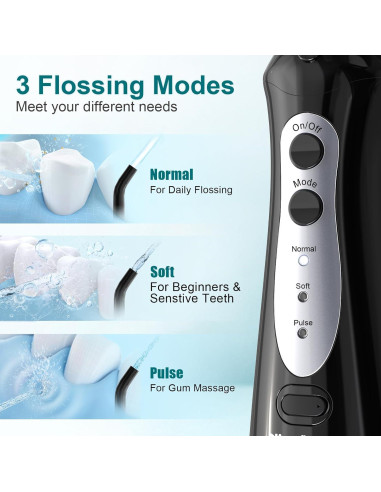 Irrigador Dental Portátil Nicefeel FC1599 - 300ml, Carga Rápida, IPX7