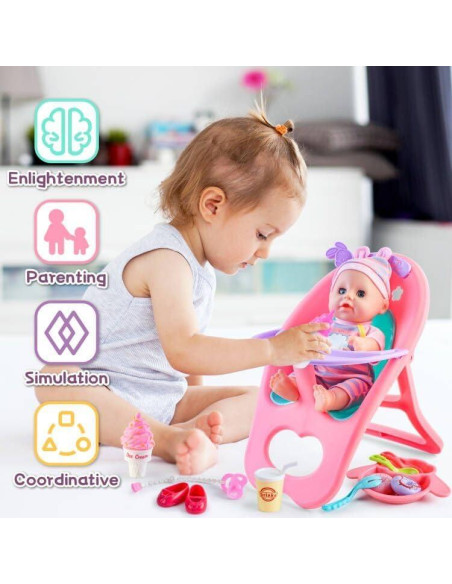 Juego de Muñeca deAO con Cuna y Accesorios 20 Piezas