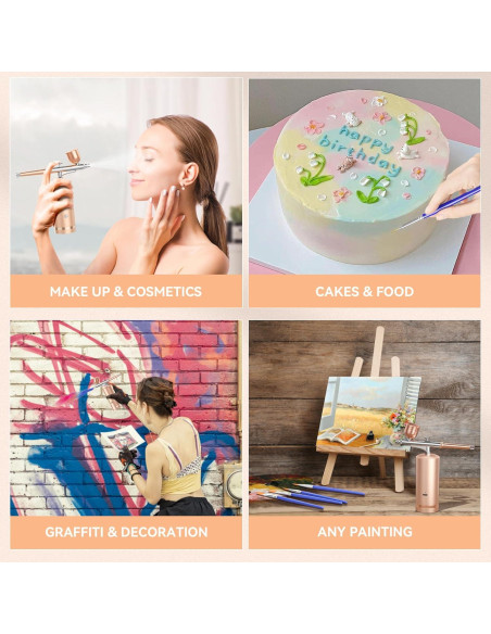 Kit de Aerógrafo GEDSTMDRK Inalámbrico 48 PSI 0.3mm