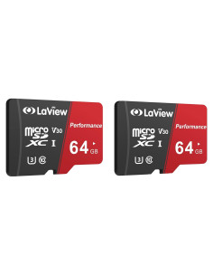 Tarjeta Micro SD 64GB LaView UHS-I 95MB/s Paquete de 2