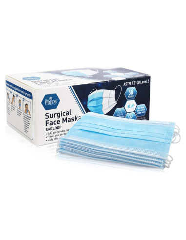 Mascarillas Médicas Desechables Medpride, Paquete de 50 Unidades