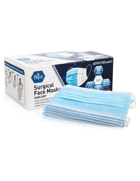 Mascarillas Médicas Desechables Medpride, Paquete de 50 Unidades