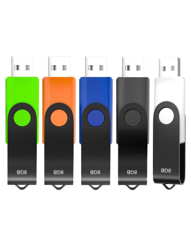 Paquete de 5 Unidades Flash USB 2.0 8GB Xinway Tech Colores
