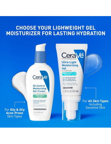 CeraVe Gel Hidratante Ultra Ligero 49.6g - Sin Aceite y Fragancia