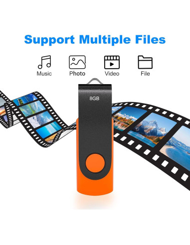 Paquete de 5 Unidades Flash USB 2.0 8GB Xinway Tech Colores