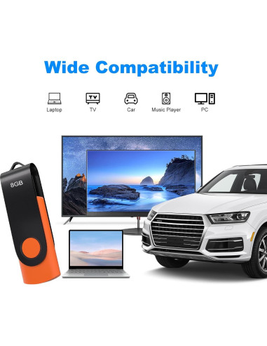 Paquete de 5 Unidades Flash USB 2.0 8GB Xinway Tech Colores