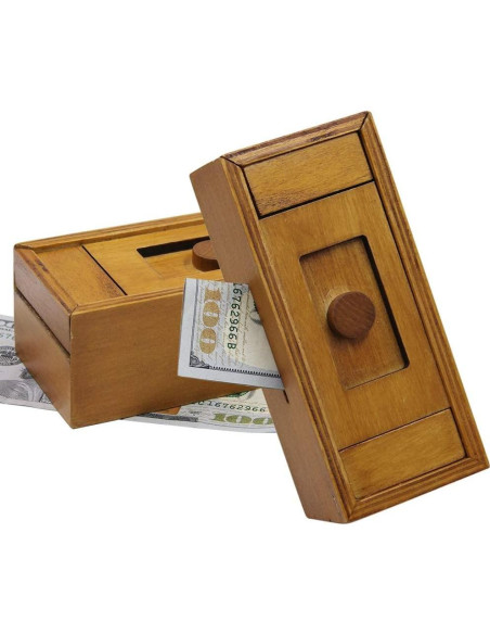 Caja Puzzle de Madera ATDAWN con Compartimentos Secretos