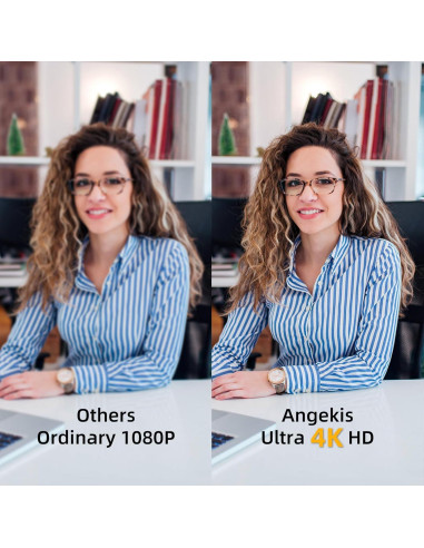 Cámara Web 4K Angekis A-Torpedo - Zoom Digital 4X, USB-C