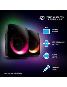 Altavoz Bluetooth Inalámbrico Coby CPA540, 1.25 kg, 11 Modos de Luz LED 2
