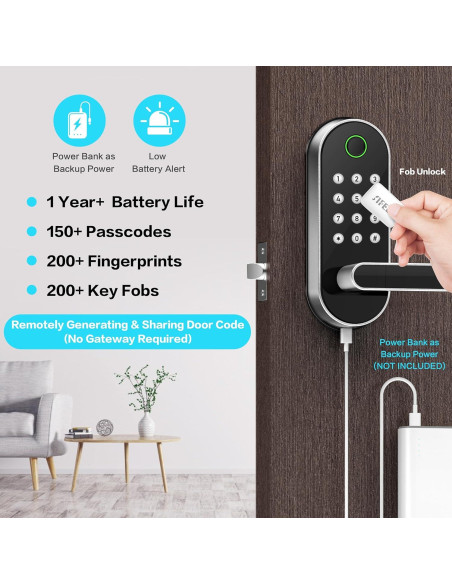 Cerradura Inteligente Sifely con Huella Dactilar y Código Cerradura Inteligente Sifely con Huella Dactilar y Código
