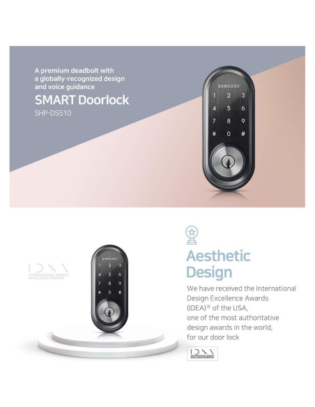 Cerradura Digital Samsung SHP-DS510 Negra Sin Llave Cerradura Digital Samsung SHP-DS510 Negra Sin Llave