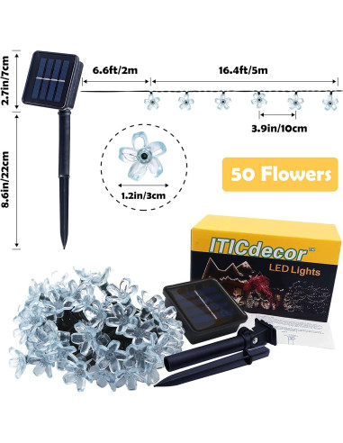 Luces de Cadena Solares ITICdecor 50 LED Multicolor 7m IP65