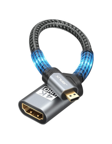 Adaptador Micro HDMI a HDMI JSAUX 4K 60Hz Gris