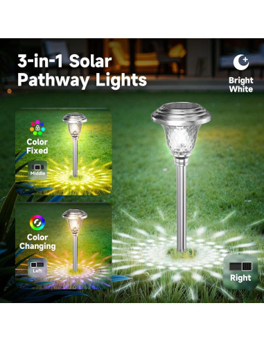 Luces Solares BEAU JARDIN 8 Piezas Jardín Exterior LED