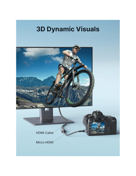 Adaptador Micro HDMI a HDMI JSAUX 4K 60Hz Gris