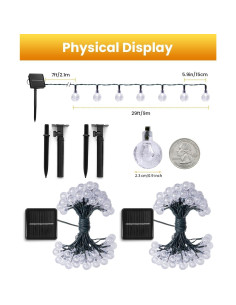 Luces de Cadena Solares Brightown 120 LED 21.9 m Impermeables 2