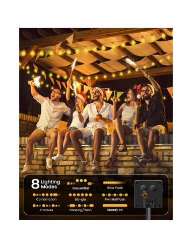 Luces de Cadena Solares Brightown 120 LED 21.9 m Impermeables