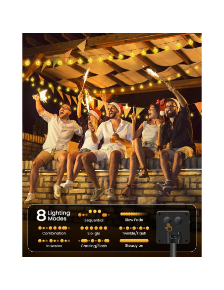 Luces de Cadena Solares Brightown 120 LED 21.9 m Impermeables