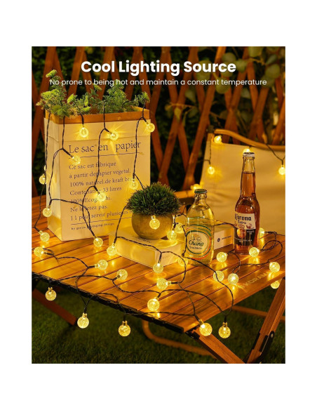 Luces de Cadena Solares Brightown 120 LED 21.9 m Impermeables