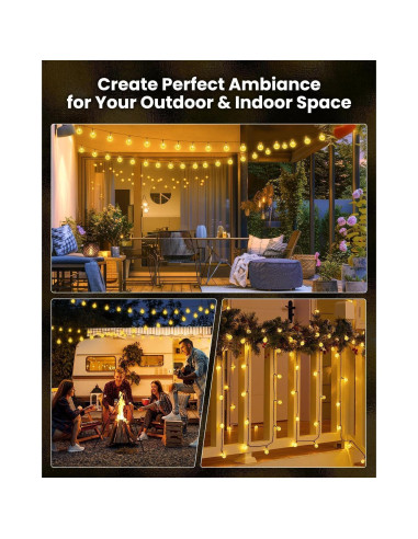 Luces de Cadena Solares Brightown 120 LED 21.9 m Impermeables