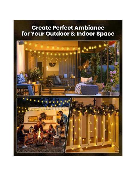 Luces de Cadena Solares Brightown 120 LED 21.9 m Impermeables