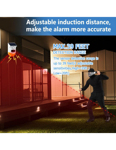 Alarma de Movimiento Solar ChunHee SL07 - 2 Sensibilidad Ajustable