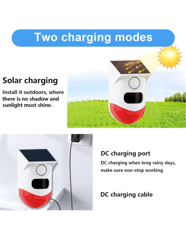 Alarma de Movimiento Solar ChunHee SL07 - 2 Sensibilidad Ajustable