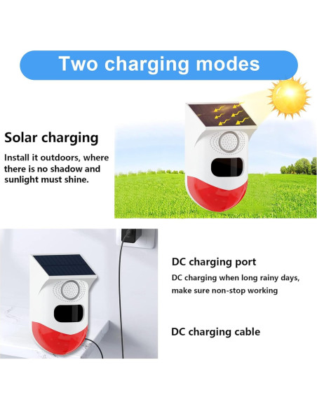 Alarma de Movimiento Solar ChunHee SL07 - 2 Sensibilidad Ajustable