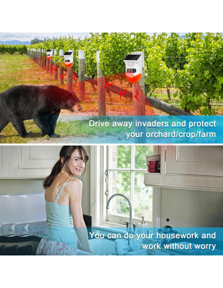 Alarma de Movimiento Solar ChunHee SL07 - 2 Sensibilidad Ajustable