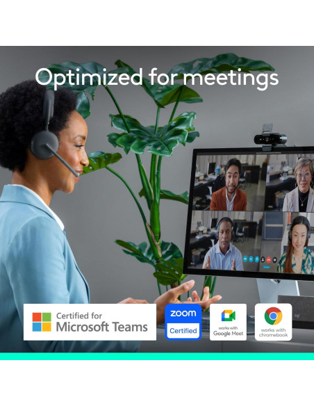 Webcam Logitech Brio PRO X 4K, Micrófono y HD, Negro