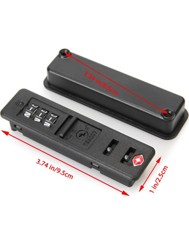 2 Candados TSA de Combinación Ech.Apr para Equipaje Negro