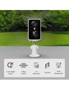 Cámara de Seguridad Inalámbrica DETIKO 3MP WiFi IP66 Batería 2