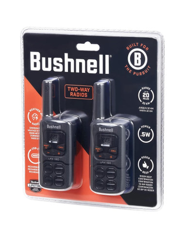 Walkie Talkie Bushnell LPX150 2x Radios 32km Alcance