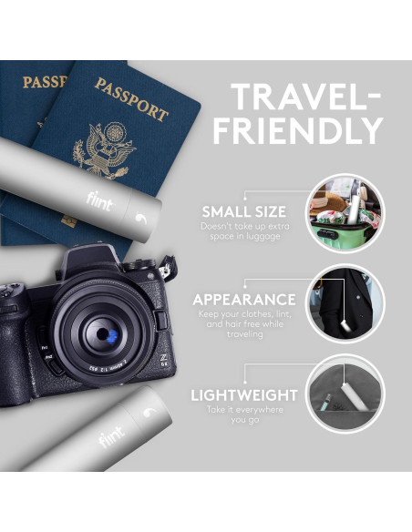 Rodillo Quitapelusas Mini Flint Blanco 30 Hojas Extra Adhesivas