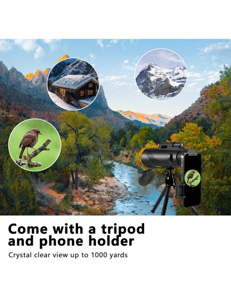 Monocular 80x100 PhysioPhyx HD para smartphone y exteriores