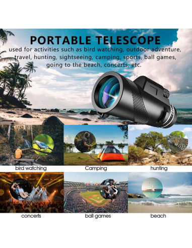 Monocular 80x100 PhysioPhyx HD para smartphone y exteriores