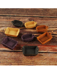 NWFashion 8 Piezas Mini Cesta de Pan para Casa de Muñecas 2