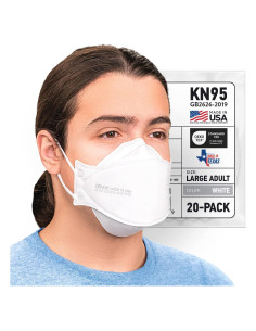 Paquete de 20 Mascarillas KN95 BNX Plegables Hechas en EE. UU.
