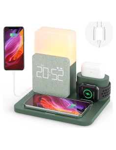 Estación de Carga Inalámbrica COLSUR 15W 3 en 1 Verde
