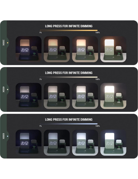 Estación de Carga Inalámbrica COLSUR 15W 3 en 1 Verde Estación de Carga Inalámbrica COLSUR 15W 3 en 1 Verde