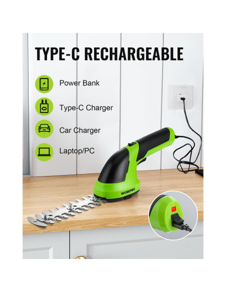 Cortadora de Césped WORKPRO 2 en 1 7.2V Ligera y Eficaz