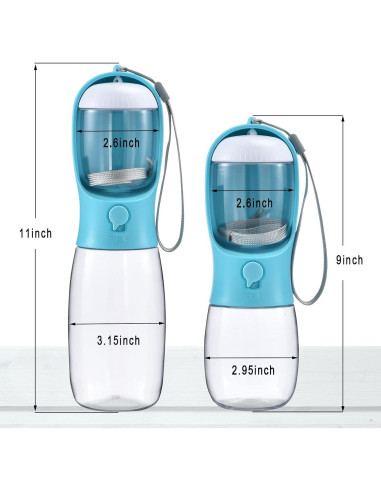 Botella de Agua para Perros Cibaabo 550ml con Comedero