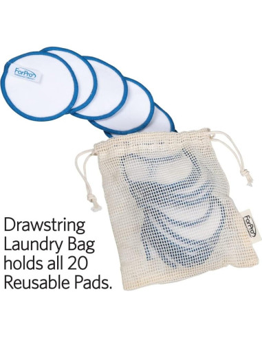 Almohadillas Desmaquillantes Reutilizables ForPro 20 Pzas Orgánicas